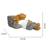 Maxbell Rabbit Sculpture Flower Pot Resin Craft for Outdoor Tabletop Decoration