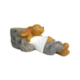 Maxbell Rabbit Sculpture Flower Pot Resin Craft for Outdoor Tabletop Decoration