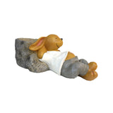 Maxbell Rabbit Sculpture Flower Pot Resin Craft for Outdoor Tabletop Decoration