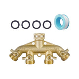 Maxbell Garden Hose Splitter 3/4" Thread Brass for House Cleaning Pets Showering