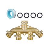Maxbell Garden Hose Splitter 3/4" Thread Brass for House Cleaning Pets Showering