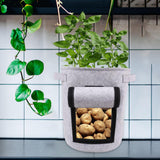 Maxbell Vegetable Grow Bag and Flap Window with Handle for Tomato Vegetable Onion Light Gray