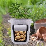 Maxbell Vegetable Grow Bag and Flap Window with Handle for Tomato Vegetable Onion Light Gray