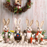 Maxbell Bunny Figurine Decoration Ornament Durable Figures for Hallway Lawn Yard Style C