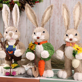 Maxbell Bunny Figurine Decoration Ornament Durable Figures for Hallway Lawn Yard Style D