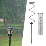 Maxbell Spiral Rain Gauge with Metal Stake clear Scale for Pathway yard