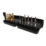 Maxbell Thread Tap drill bit Set Hardware Accessary for Carving Deburring Tapping 13pcs SAE White