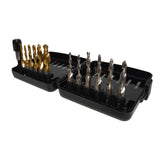 Maxbell Thread Tap drill bit Set Hardware Accessary for Carving Deburring Tapping 13pcs SAE White