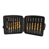 Maxbell Thread Tap drill bit Set Hardware Accessary for Carving Deburring Tapping 13Pcs SAE Aureate