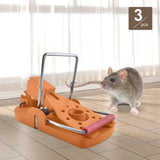 Maxbell 3 Pieces Mouse Traps Mice Traps Mouse Catcher for House Garden Outdoors Orange