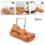 Maxbell 3 Pieces Mouse Traps Mice Traps Mouse Catcher for House Garden Outdoors Orange