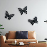 Maxbell 3x Butterfly Wall Decor Stickers Removable for Indoor Classroom Decoration Black