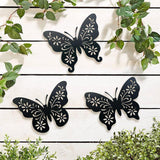 Maxbell 3x Butterfly Wall Decor Stickers Removable for Indoor Classroom Decoration Black