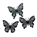 Maxbell 3x Butterfly Wall Decor Stickers Removable for Indoor Classroom Decoration Black