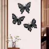 Maxbell 3x Butterfly Wall Decor Stickers Removable for Indoor Classroom Decoration Black