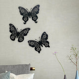 Maxbell 3x Butterfly Wall Decor Stickers Removable for Indoor Classroom Decoration Black