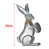 Maxbell Easter Holiday Bunny Action Statues Sculpture Arts for Easter Wedding Home Gray