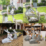 Maxbell Easter Holiday Bunny Action Statues Sculpture Arts for Easter Wedding Home Gray