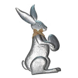 Maxbell Easter Holiday Bunny Action Statues Sculpture Arts for Easter Wedding Home Gray