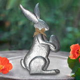 Maxbell Easter Holiday Bunny Action Statues Sculpture Arts for Easter Wedding Home Gray