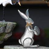 Maxbell Easter Holiday Bunny Action Statues Sculpture Arts for Easter Wedding Home Gray
