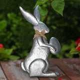 Maxbell Easter Holiday Bunny Action Statues Sculpture Arts for Easter Wedding Home Gray