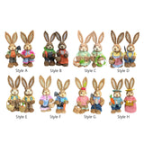 Maxbell Cartoon 2 Pieces Easter Bunny Rabbit Straw Figures 35cm Ornaments Lifelike Style A