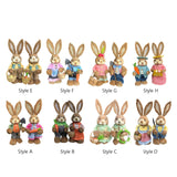 Maxbell Cartoon 2 Pieces Easter Bunny Rabbit Straw Figures 35cm Ornaments Lifelike Style A