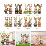 Maxbell Cartoon 2 Pieces Easter Bunny Rabbit Straw Figures 35cm Ornaments Lifelike Style A