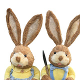 Maxbell Cartoon 2 Pieces Easter Bunny Rabbit Straw Figures 35cm Ornaments Lifelike Style D