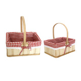 Maxbell Wooden Picnic Basket Photo Props Storage Hamper for Beach Outdoor Bread big