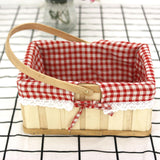 Maxbell Wooden Picnic Basket Photo Props Storage Hamper for Beach Outdoor Bread big