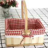 Maxbell Wooden Picnic Basket Photo Props Storage Hamper for Beach Outdoor Bread big