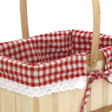 Maxbell Wooden Picnic Basket Photo Props Storage Hamper for Beach Outdoor Bread small