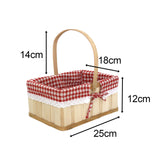 Maxbell Wooden Picnic Basket Photo Props Storage Hamper for Beach Outdoor Bread small