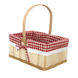 Maxbell Wooden Picnic Basket Photo Props Storage Hamper for Beach Outdoor Bread small