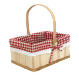 Maxbell Wooden Picnic Basket Photo Props Storage Hamper for Beach Outdoor Bread small