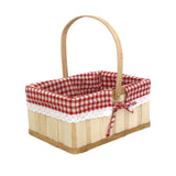 Maxbell Wooden Picnic Basket Photo Props Storage Hamper for Beach Outdoor Bread small