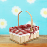 Maxbell Wooden Picnic Basket Photo Props Storage Hamper for Beach Outdoor Bread small