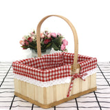 Maxbell Wooden Picnic Basket Photo Props Storage Hamper for Beach Outdoor Bread small