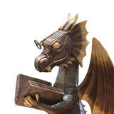 Maxbell Dragon Reading Book Statue Decor Dragon Statue for Garden Housewarming