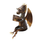 Maxbell Dragon Reading Book Statue Decor Dragon Statue for Garden Housewarming