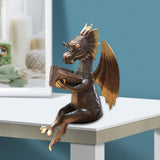 Maxbell Dragon Reading Book Statue Decor Dragon Statue for Garden Housewarming