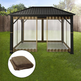 Maxbell Outside Canopy Large Louvered Pergola Rectangular 10" Outdoor Gazebo Netting khaki 10x10FT