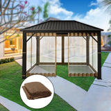 Maxbell Outside Canopy Large Louvered Pergola Rectangular 10" Outdoor Gazebo Netting khaki 10x10FT