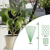 Maxbell 30Pcs Plant Support Stakes Green Plant Stake for Vegetable Tomato Greenhouse