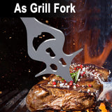 Maxbell Barbecue Fork Multipurpose Grill Utensils for Barbecue Family Gathering Home boy orange