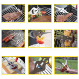 Maxbell Barbecue Fork Multipurpose Grill Utensils for Barbecue Family Gathering Home girl face orange