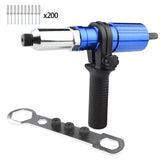 Maxbell Electric Rivet Adapter Cordless Handy Upgrade Accessory Attachment for Pipes wiht 200 Rivets