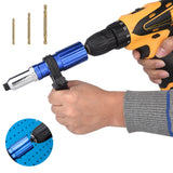 Maxbell Electric Rivet Adapter Cordless Handy Upgrade Accessory Attachment for Pipes with 3 nut